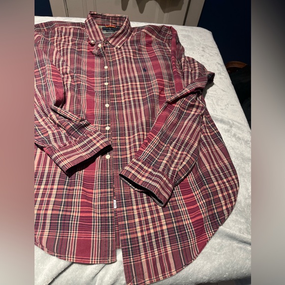 Ralph Lauren Men's Plaid Button Down Shirt - Red and Blue - Picture 4 of 5